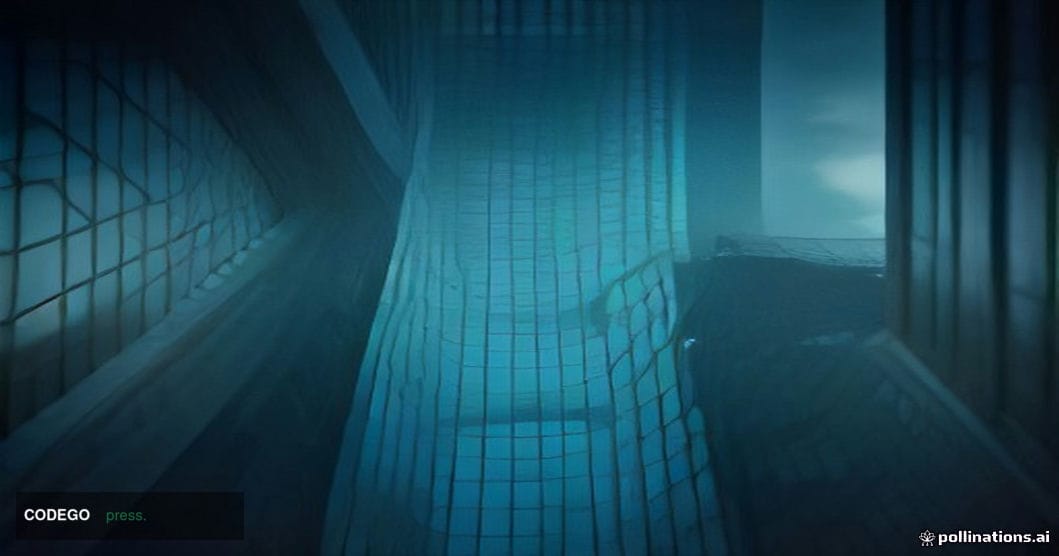 A dramatic cinematic editorial photograph shot from street level looking up at the glass-and-steel facades of two contrasting