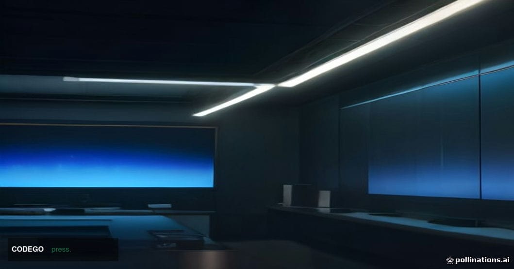 A cinematic editorial photograph of a sleek, glass-and-steel financial trading environment viewed from a low-angle wide shot,