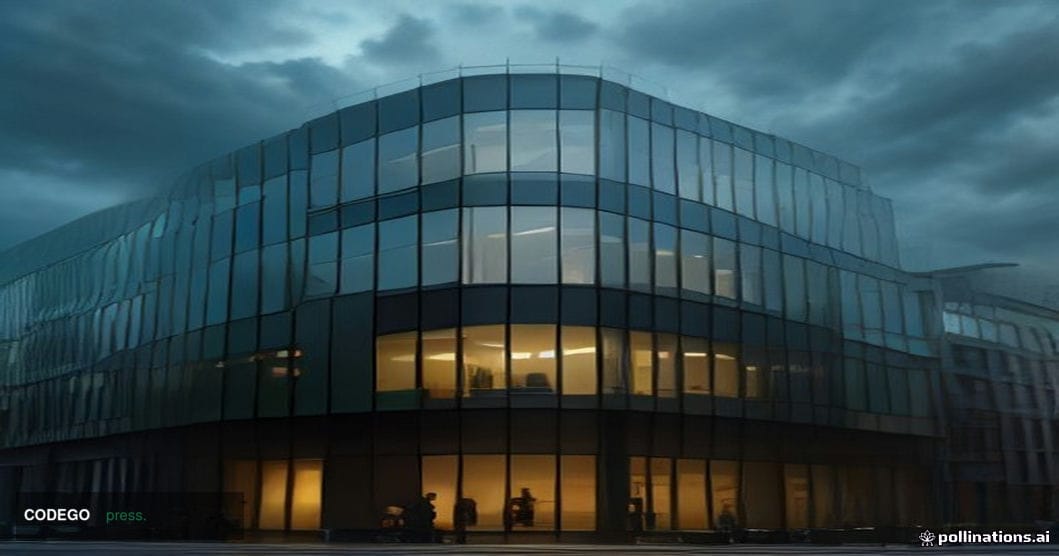 A cinematic editorial photograph set in Strasbourg, France, with the iconic glass and steel facade of the Council of Europe b
