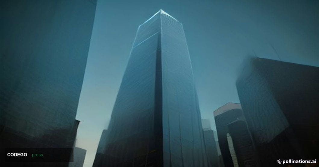 A wide-angle cinematic editorial photograph of a sleek glass-and-steel banking tower in Hong Kong's Central financial distric