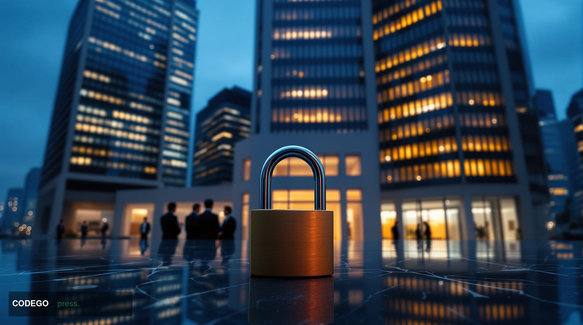 A photorealistic cinematic editorial photograph of a prominent Japanese government financial district in Tokyo — the imposing