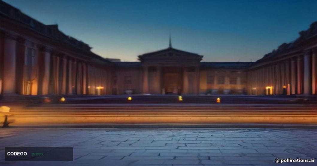 A photorealistic editorial photograph of the London Stock Exchange's iconic Paternoster Square exterior in the City of London