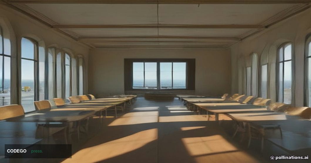 A cinematic editorial photograph set along the sun-drenched Mediterranean coastline of Catalonia, Spain, evoking the institut