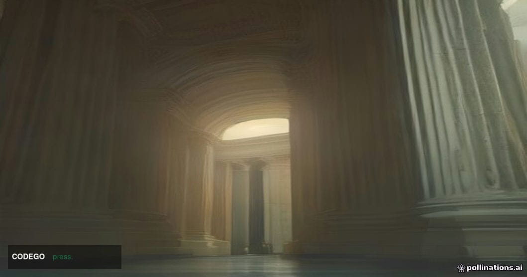 A cinematic editorial photograph shot from a low angle looking up at a grand neoclassical federal banking institution in Wash