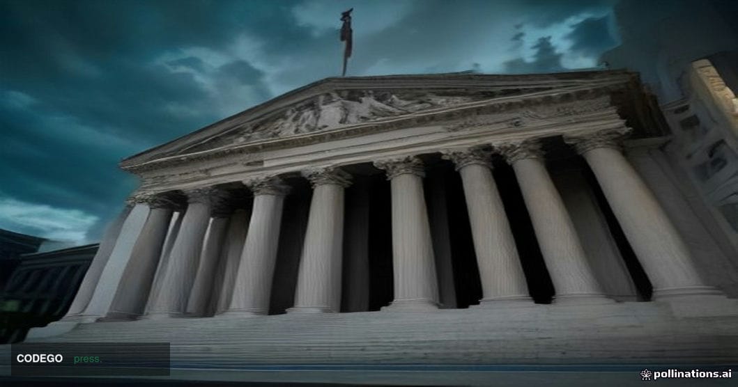 A dramatic photorealistic editorial photograph of the exterior of the U.S. Securities and Exchange Commission headquarters in