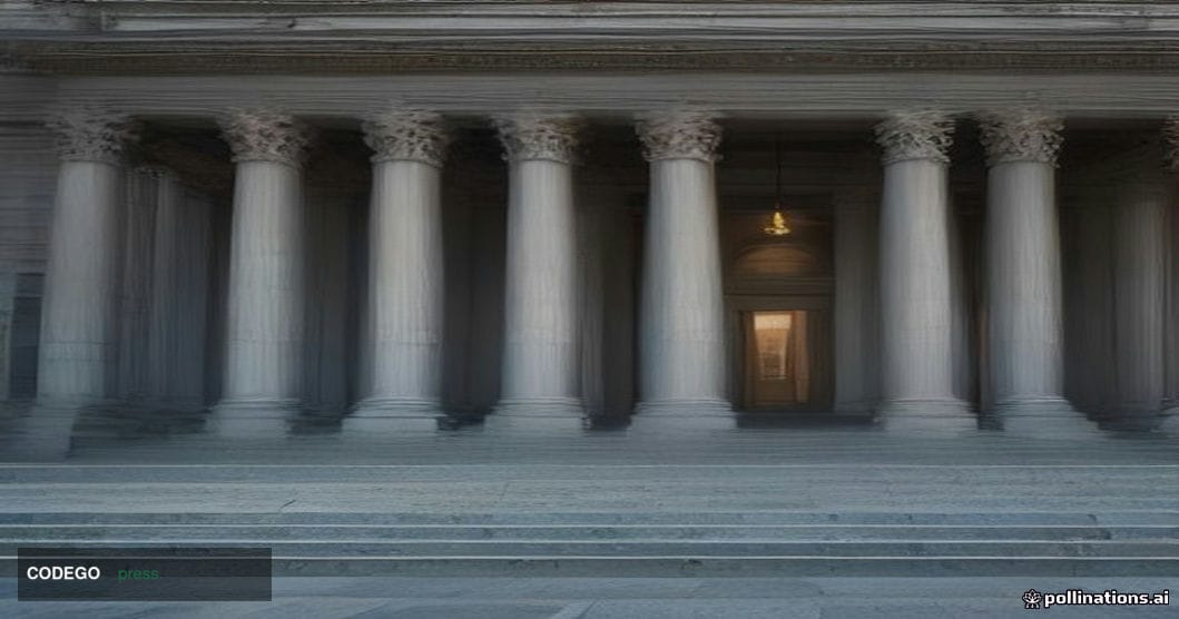 A grand neoclassical federal government building exterior — modeled on Washington D.C. regulatory architecture, with tall mar