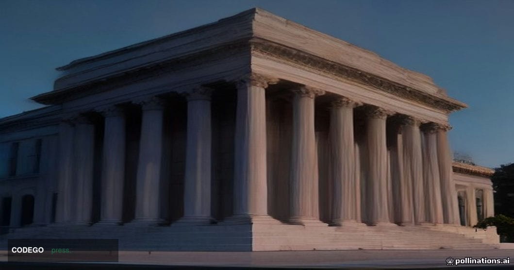 A grand neoclassical government building exterior modeled after a federal regulatory agency headquarters in Washington D.C., 