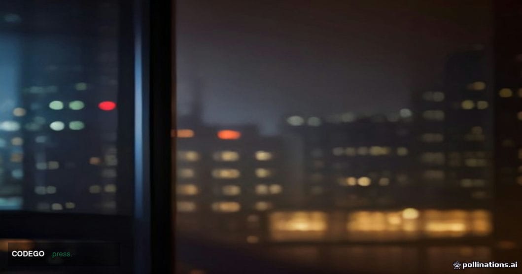 A sleek, modern American bank branch interior photographed at twilight through floor-to-ceiling glass windows, warm amber int