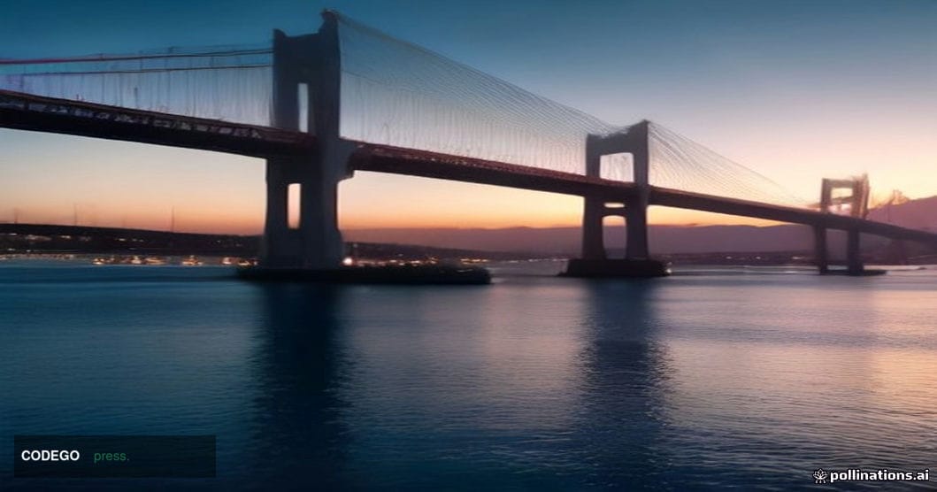 A dramatic cinematic wide-angle shot of Lisbon's iconic Tagus riverfront at dusk, the Ponte 25 de Abril bridge silhouetted ag