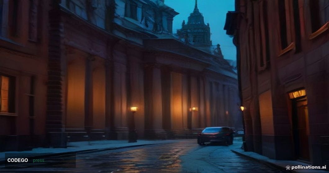 A photorealistic editorial photograph of Stockholm's historic financial district at dusk, with the grand neoclassical stone f