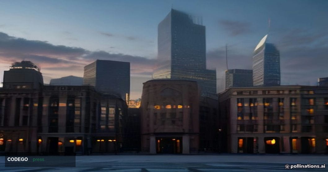 A cinematic editorial photograph of the Swiss financial district in Zurich, specifically the Paradeplatz square area rendered