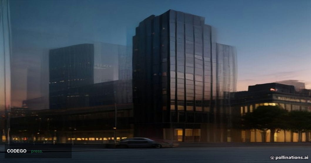 A cinematic editorial photograph of a pristine Swiss financial district at dusk, set against the backdrop of a monumental sto