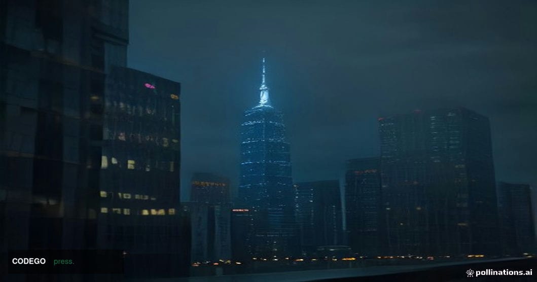 A cinematic editorial photograph depicting the exterior of a sleek, modern government regulatory building in Taipei, Taiwan, 