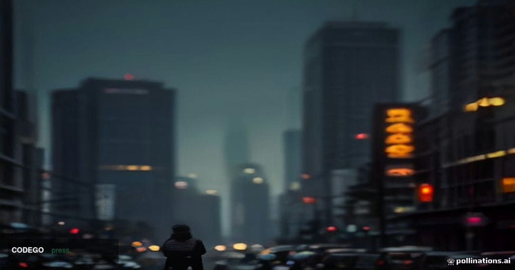 A cinematic editorial photograph set in Bangkok, Thailand, depicting a dramatic nighttime street scene in the city's financia
