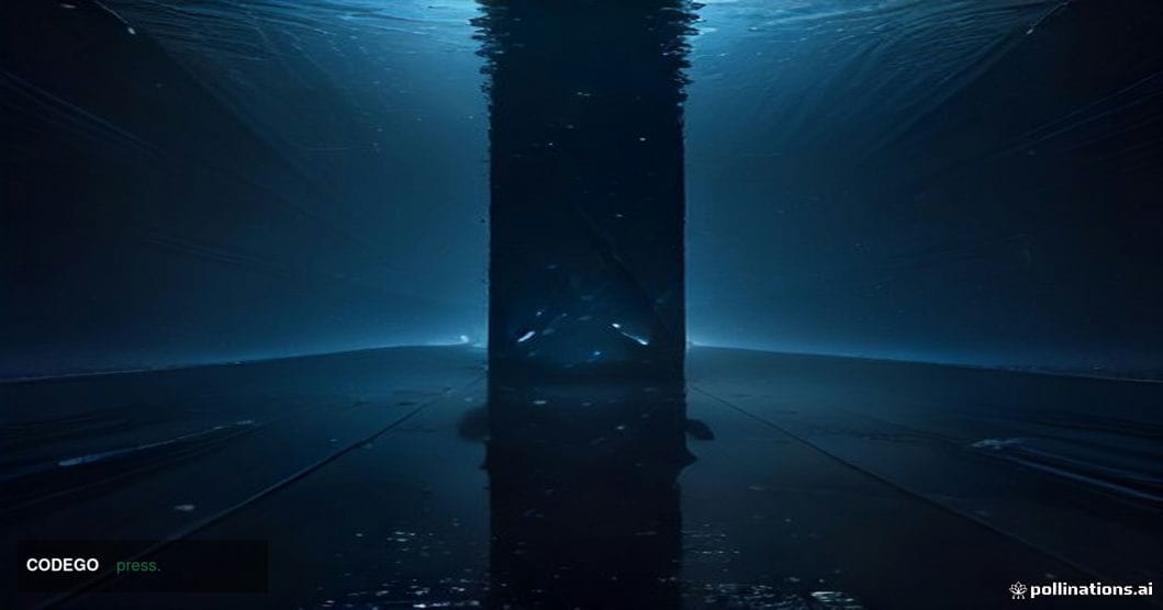 A cinematic editorial photograph of a fractured glass bridge suspended between two massive darkened server towers, shot from 