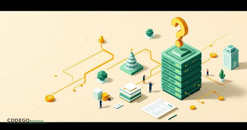 isometric corporate office desk with stacked data servers in banking-green, golden transaction flows visualized as branching 