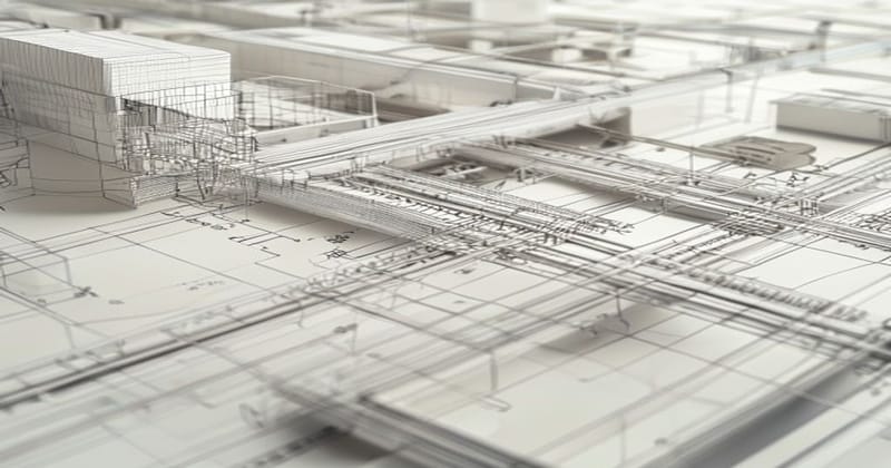 Layered architectural diagram showing legacy banking infrastructure merged with modern digital rails, neutral tones, no peopl