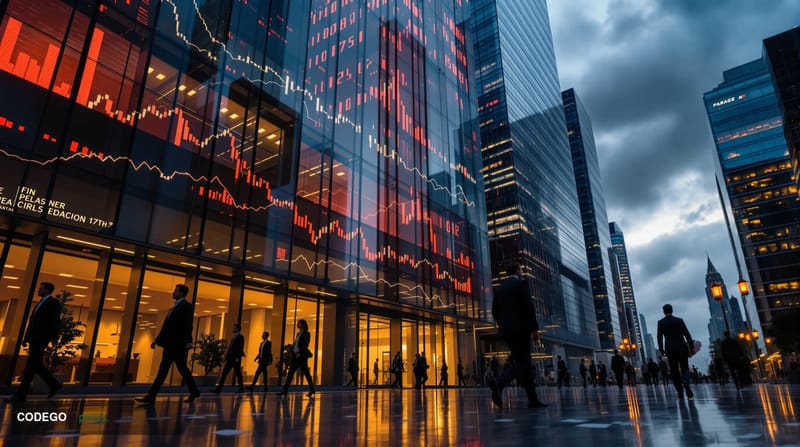 A photorealistic editorial photograph showcasing the dramatic shift in Bitcoin ETF sentiment through a high-contrast scene of