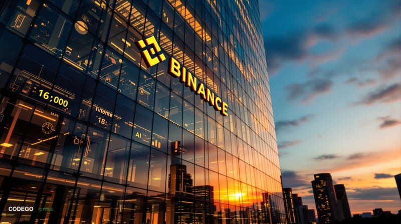 A cinematic editorial photograph showcasing the <a href="https://www.binance.com" target="_blank" rel="noopener">Binance</a> 