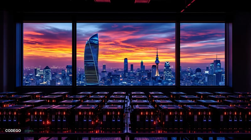 A dramatic wide-angle view of São Paulo's distinctive skyline at dusk, featuring the iconic Edifício Copan's serpentine curve
