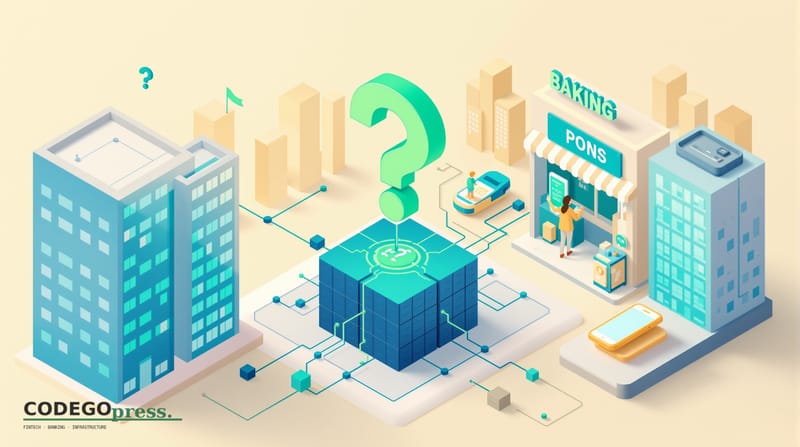 Flat 3D isometric vector editorial illustration. Banking-green primary (#1A6B43), cream background, gold and navy accents. Sh