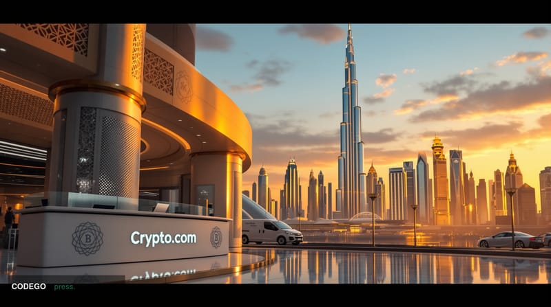 A photorealistic editorial photograph capturing the intersection of traditional Middle Eastern governance and modern cryptocu