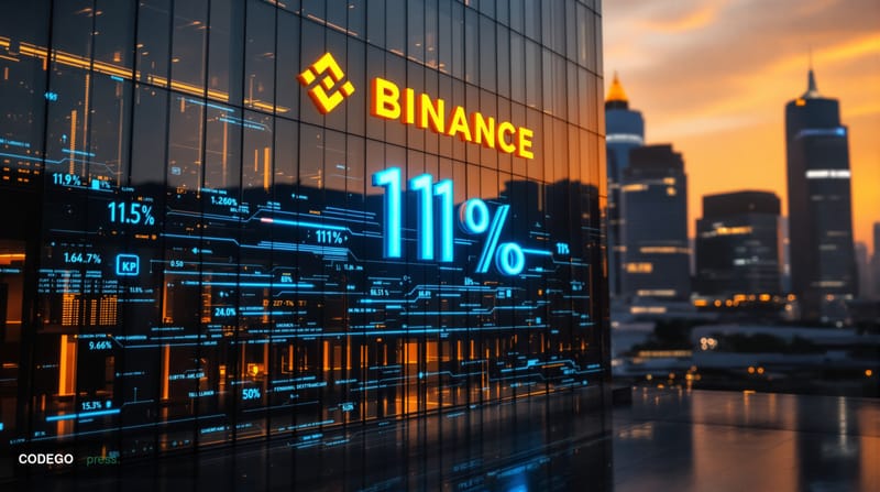 A dramatic cinematic shot of the <a href="https://binance.com" target="_blank" rel="noopener">Binance</a> headquarters in Sin