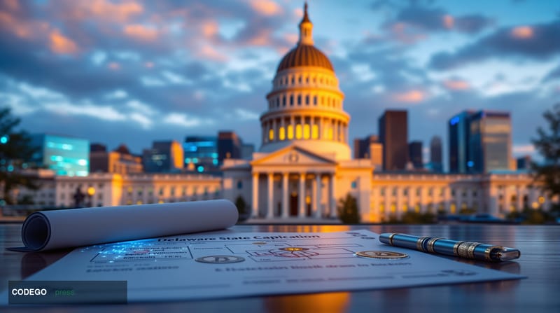 # Image Prompt

A modern Delaware State Capitol building photographed at golden hour, bathed in warm late-afternoon sunlight,