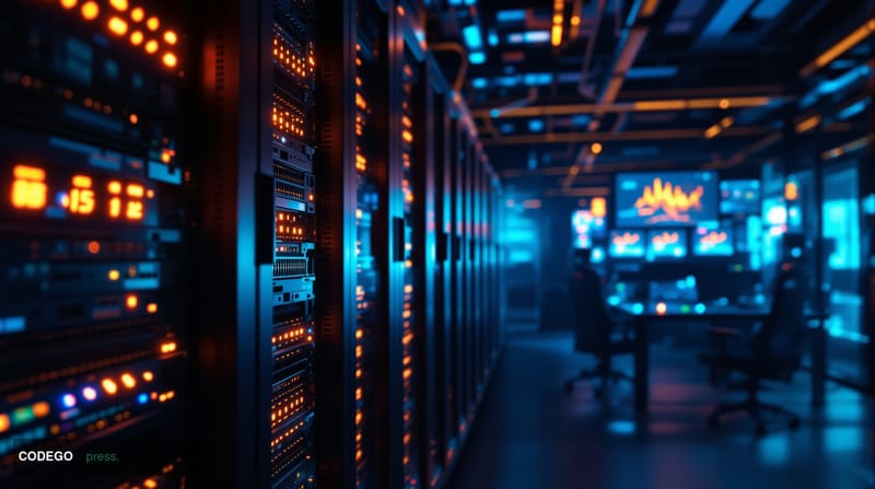 A cinematic editorial photograph capturing the intersection of physical infrastructure and digital gaming in cryptocurrency m