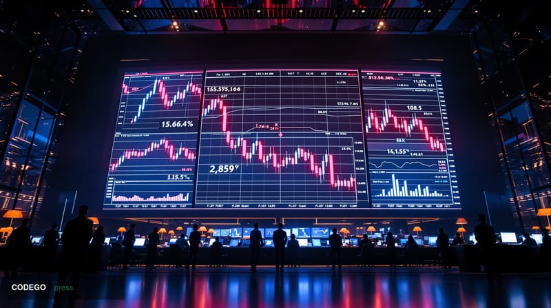 A cinematic editorial photograph showcasing the Ethereum ecosystem under technical pressure, shot from a dramatic low angle l