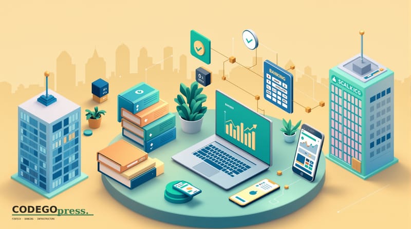 flat 3D isometric vector editorial illustration, banking-green primary (#1A6B43), cream background, gold and navy accents, so