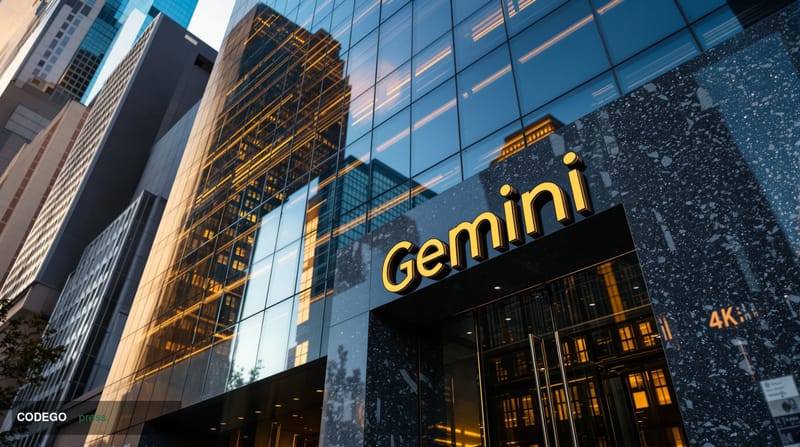 A striking editorial photograph of Gemini's distinctive corporate headquarters in New York City, captured from a low-angle pe