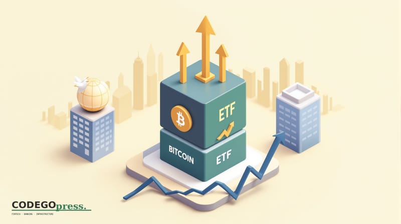 Flat 3D isometric vector editorial illustration in banking-green (#1A6B43) with cream background. Show a vertical stack of th