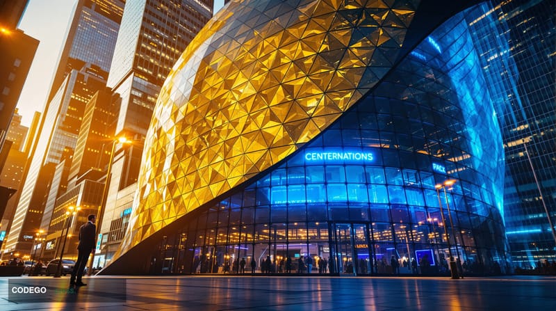 A cinematic editorial news photograph capturing the dramatic contrast between traditional and decentralized finance. The fore