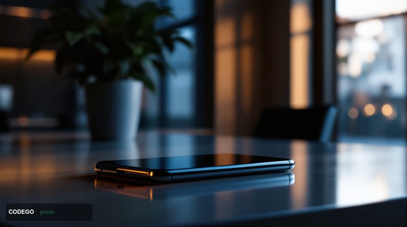 A photorealistic editorial photograph of a modern smartphone displaying a sleek fintech payment interface with cashback rewar