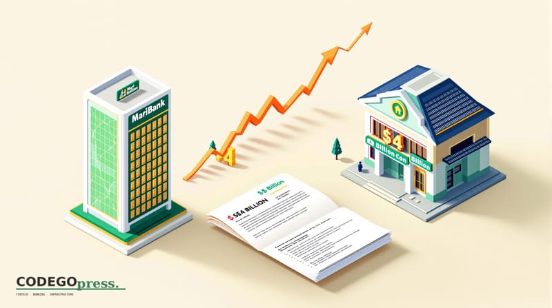flat 3D isometric vector editorial illustration, banking-green primary (#1A6B43), cream background, gold and navy accents, so