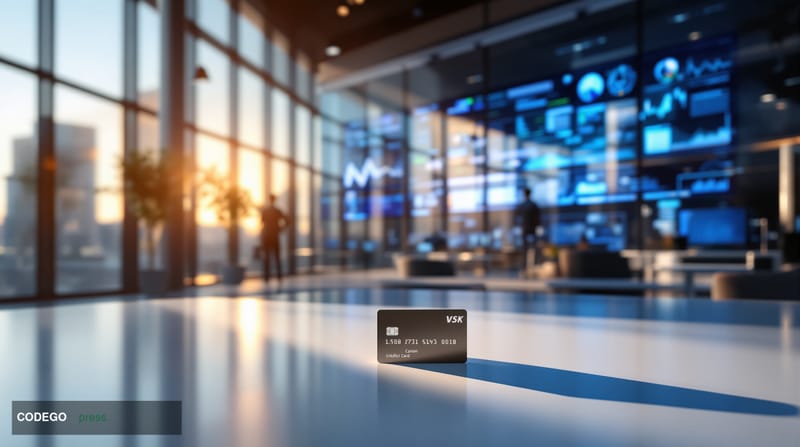 # Image Prompt

A cinematic shot of a modern financial technology office space with sleek glass and steel architecture, featu
