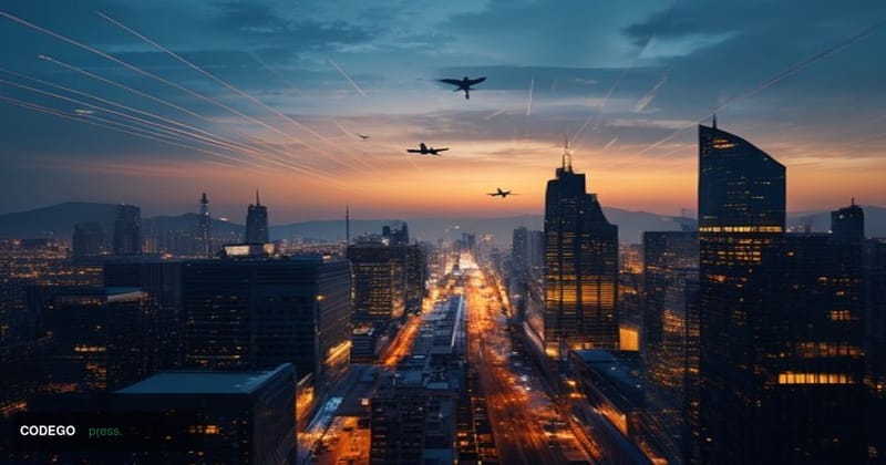 A dramatic photorealistic editorial photograph capturing the intersection of military tension and financial markets in the Mi