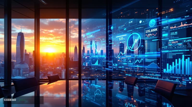 A photorealistic editorial photograph capturing the intersection of traditional B2B payments and modern cryptocurrency infras