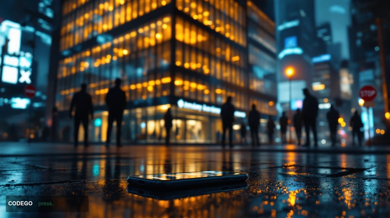 A photorealistic editorial photograph depicting the sinister evolution of cryptocurrency crime through a dramatic chiaroscuro