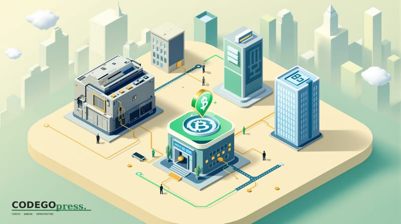 Flat 3D isometric vector editorial illustration showing a split composition: on the left, a dusty SWIFT slip or vintage mainf