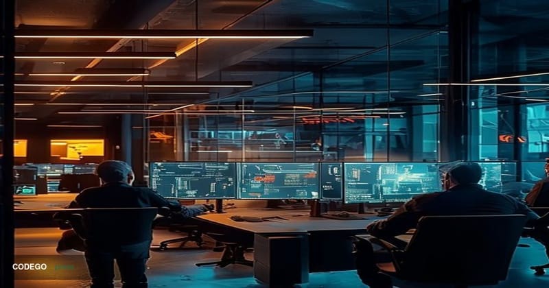 A dramatic photorealistic editorial photograph capturing the Sui blockchain network operations center during a critical incid