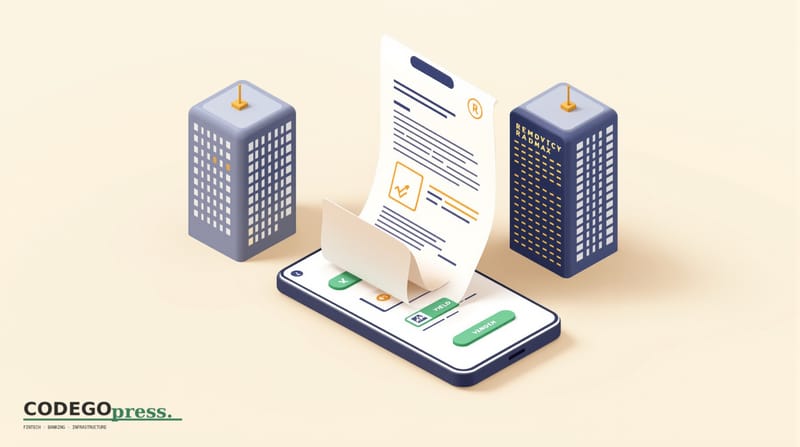 Flat 3D isometric vector editorial illustration showing a cryptocurrency trading platform interface (represented as a clean m