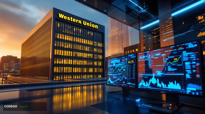 A photorealistic editorial photograph showcasing the convergence of traditional payments and cryptocurrency infrastructure. T