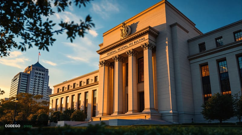 A cinematic editorial photograph of the <a href="https://www.federalreserve.gov" target="_blank" rel="noopener">Federal Reser