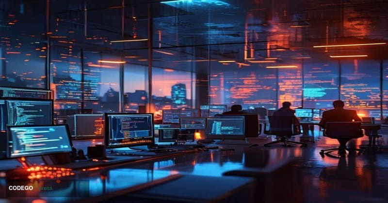 A dramatic photorealistic editorial photograph capturing a cryptocurrency security crisis in progress. The scene shows a mode