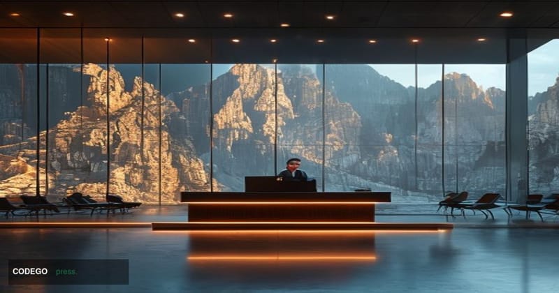 A cinematic editorial photograph set in the dramatic Dolomite mountain landscape of Bozen (Bolzano), northern Italy, with a s