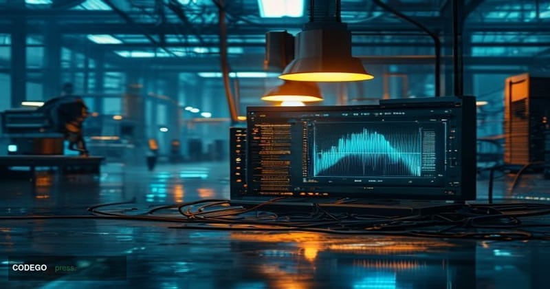 A dramatic cinematic editorial photograph of a weathered crypto exchange trading floor being decommissioned — server racks be