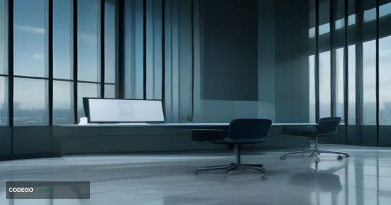 A cinematic editorial photograph set inside a sleek, modern European Central Bank interior in Frankfurt, Germany — recognizab
