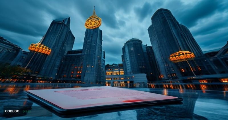 A dramatic cinematic editorial photograph of the European Union's institutional headquarters in Brussels, Belgium — the iconi